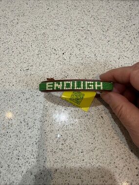 Green Beaded 'ENGLISH' Bracelet